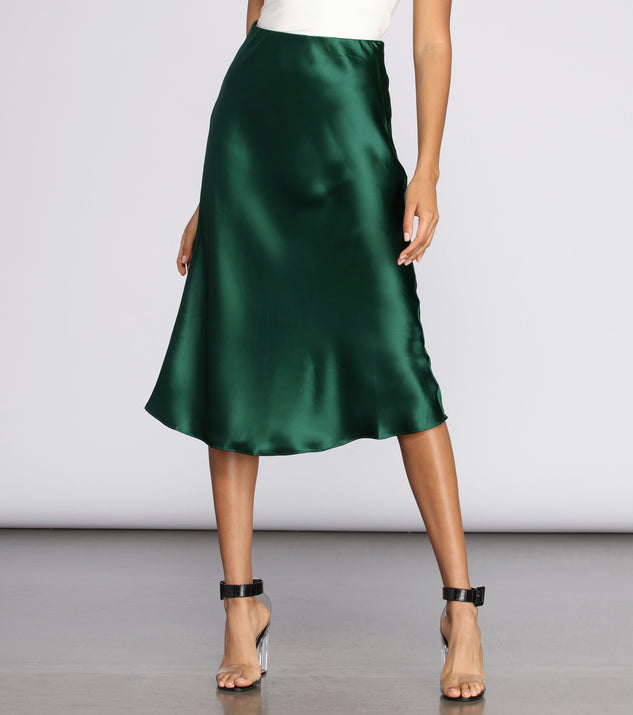 Minimalist Satin Midi Skirt | Windsor
