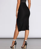 Take Me Out Pencil Midi Skirt
