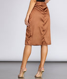 Chic Satin High Slit Midi Skirt