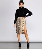 Satin Snake Print Midi Skirt provides a stylish start to creating your best summer outfits of the season with on-trend details for 2023!