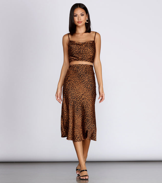 スカート [MARRON EDITION] Nylon Midi Skirt Leopard Flare Midi Skirt | Windsor