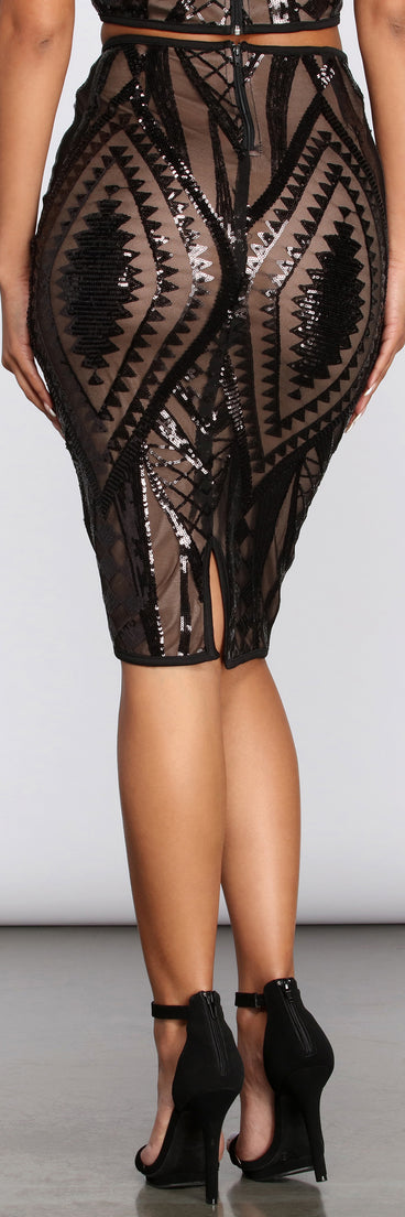 Stroke Of Midnight Midi Skirt