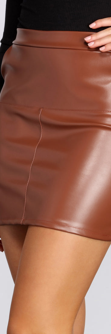 Oh So Fab Faux Leather Mini Skirt for 2022 festival outfits, festival dress, outfits for raves, concert outfits, and/or club outfits