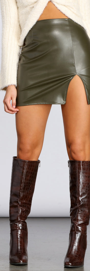 Sleek Vibes Side Slit Mini Skirt for 2022 festival outfits, festival dress, outfits for raves, concert outfits, and/or club outfits