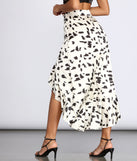 Spotted Ruffle Midi Skirt
