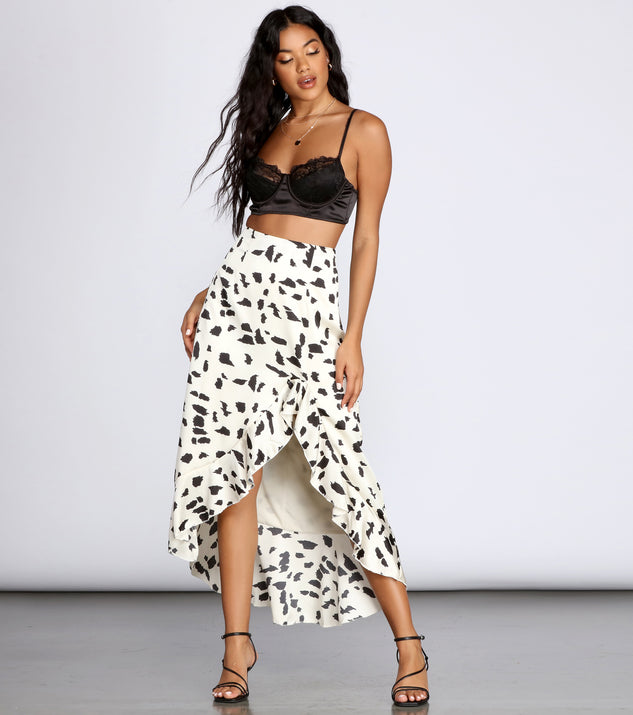 Spotted Ruffle Midi Skirt | Windsor