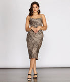 Feline Myself Satin Leopard Flare Midi Skirt provides a stylish start to creating your best summer outfits of the season with on-trend details for 2023!