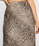 Feline Myself Satin Leopard Flare Midi Skirt provides a stylish start to creating your best summer outfits of the season with on-trend details for 2023!