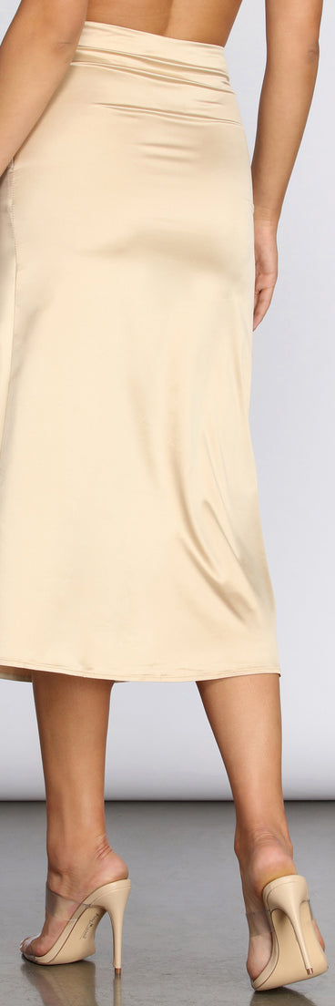 Buy Me A Drink Satin Midi Skirt
