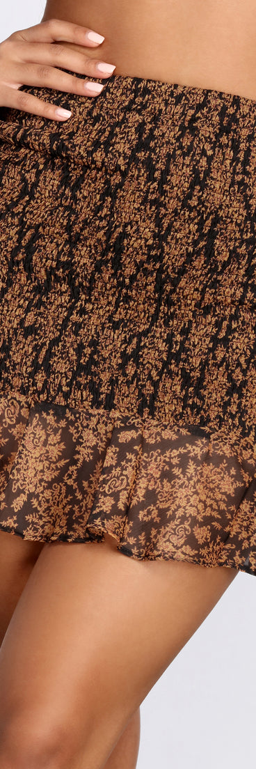 Autumn Affair Mini Skirt provides a stylish start to creating your best summer outfits of the season with on-trend details for 2023!