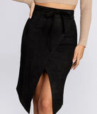 Faux Suede Asymmetrical Midi Skirt provides a stylish start to creating your best summer outfits of the season with on-trend details for 2023!