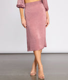 First Impression Satin Midi Skirt provides a stylish start to creating your best summer outfits of the season with on-trend details for 2023!