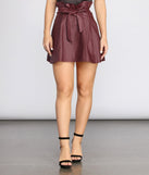 Faux Leather Paper Bag Skater Skirt for 2022 festival outfits, festival dress, outfits for raves, concert outfits, and/or club outfits