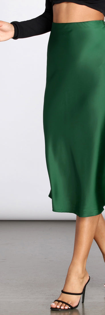 Minimalist Satin Midi Skirt