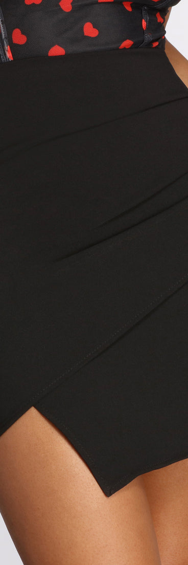 Go On Faux Wrap Mini Skirt for 2023 festival outfits, festival dress, outfits for raves, concert outfits, and/or club outfits