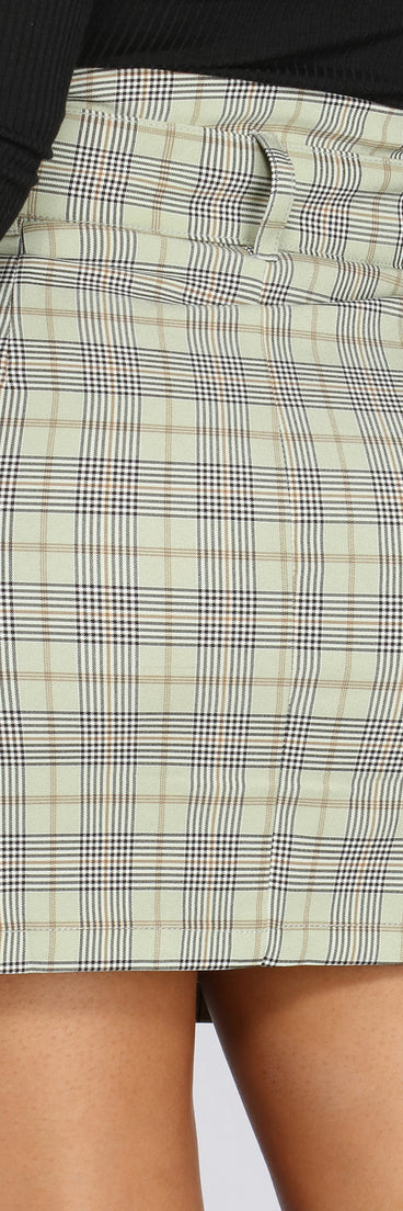 Perfectly Plaid Belted Mini Skirt provides a stylish start to creating your best summer outfits of the season with on-trend details for 2023!