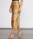 Put On The Spot Printed Satin Midi Skirt provides a stylish start to creating your best summer outfits of the season with on-trend details for 2023!
