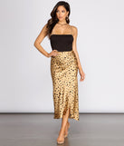 Put On The Spot Printed Satin Midi Skirt provides a stylish start to creating your best summer outfits of the season with on-trend details for 2023!