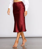 Make Your Move Satin Flare Midi Skirt provides a stylish start to creating your best summer outfits of the season with on-trend details for 2023!