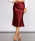 Make Your Move Satin Flare Midi Skirt provides a stylish start to creating your best summer outfits of the season with on-trend details for 2023!