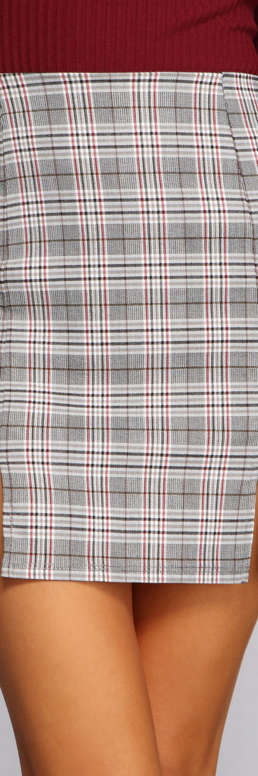 Preppy In Plaid Double Slit Mini Skirt for 2023 festival outfits, festival dress, outfits for raves, concert outfits, and/or club outfits