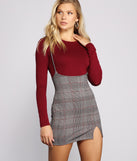 Sassy Plaid Suspender Mini Skirt for 2023 festival outfits, festival dress, outfits for raves, concert outfits, and/or club outfits