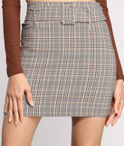 Such A Babe Belted Plaid Mini Skirt for 2023 festival outfits, festival dress, outfits for raves, concert outfits, and/or club outfits