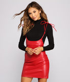 Classic Faux Leather Suspender Mini Skirt provides a stylish start to creating your best summer outfits of the season with on-trend details for 2023!