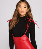 Classic Faux Leather Suspender Mini Skirt provides a stylish start to creating your best summer outfits of the season with on-trend details for 2023!