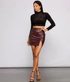High Waist Faux Leather Mini Skirt provides a stylish start to creating your best summer outfits of the season with on-trend details for 2023!