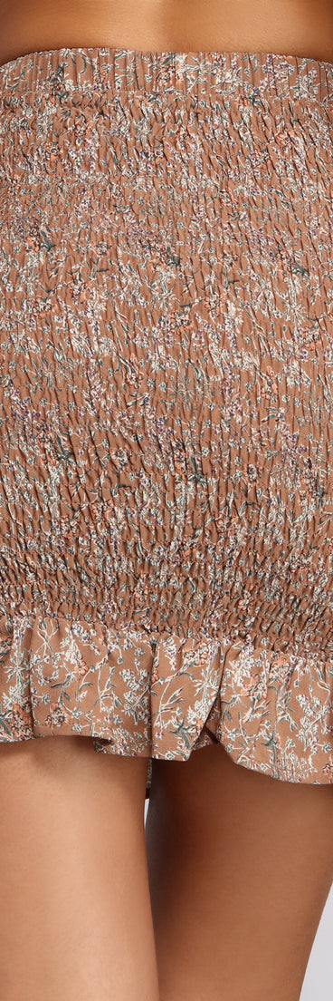 Ditsy Floral Darling High Waist Ruffled Skirt