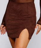 Fashionista High Waist Faux Suede Mini Skirt is the perfect Homecoming look pick with on-trend details to make the 2023 HOCO dance your most memorable event yet!