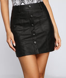 Edgy Chic Faux Leather Mini Skirt provides a stylish start to creating your best summer outfits of the season with on-trend details for 2023!