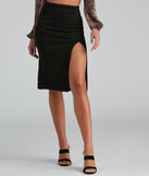 Slit Happens Faux Suede Midi Skirt provides a stylish start to creating your best summer outfits of the season with on-trend details for 2023!