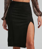 Slit Happens Faux Suede Midi Skirt provides a stylish start to creating your best summer outfits of the season with on-trend details for 2023!