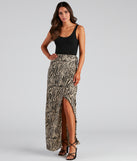 Wild And Chic Zebra Maxi Skirt provides a stylish start to creating your best summer outfits of the season with on-trend details for 2023!