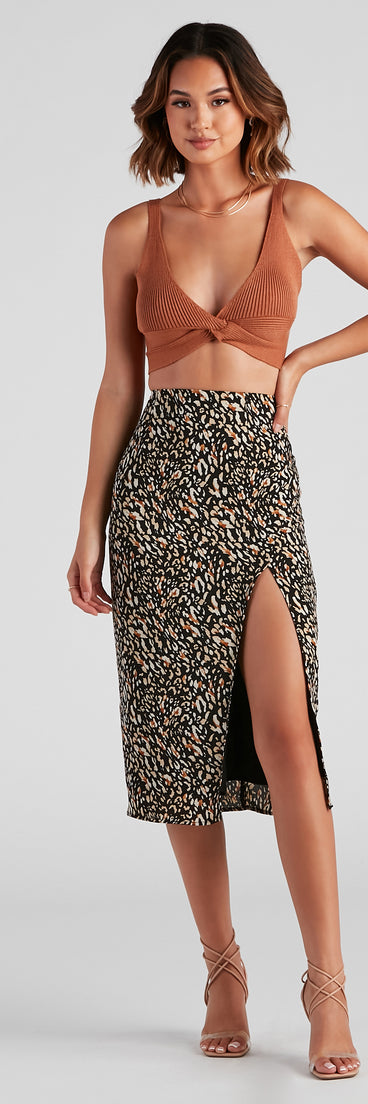 Feeling Fierce Leopard Midi Skirt provides a stylish start to creating your best summer outfits of the season with on-trend details for 2023!