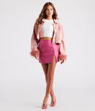 Girl's Night Vibes Faux Leather Mini Skirt provides a stylish start to creating your best summer outfits of the season with on-trend details for 2023!