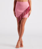 Cowgirl-Chic Fringe Mini Skirt is a fire pick to create a concert outfit, 2024 festival looks, outfits for raves, or to complete your best party outfits or clubwear!