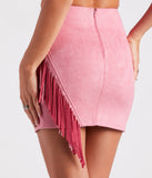 Cowgirl-Chic Fringe Mini Skirt is a fire pick to create a concert outfit, 2024 festival looks, outfits for raves, or to complete your best party outfits or clubwear!