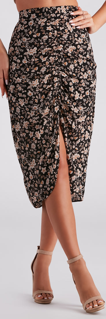 Isn't She Lovely Floral Midi Skirt provides a stylish start to creating your best summer outfits of the season with on-trend details for 2023!