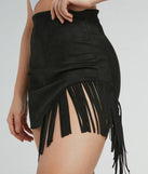 The mini skirt length on the Dose Of Country Fringe Faux Suede Mini Skirt adds a sultry detail to your going-out outfits or everyday looks.