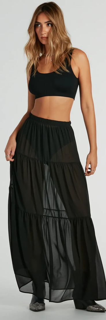 Sittin' Pretty Tiered Chiffon Maxi Skirt