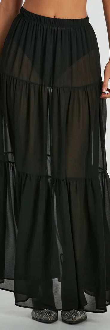 Sittin' Pretty Tiered Chiffon Maxi Skirt
