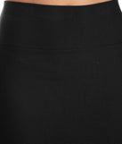 Close Up of Basic Black High Waist Pencil Skirt