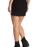 Zip It Up Faux Suede Mini Skirt for 2022 festival outfits, festival dress, outfits for raves, concert outfits, and/or club outfits