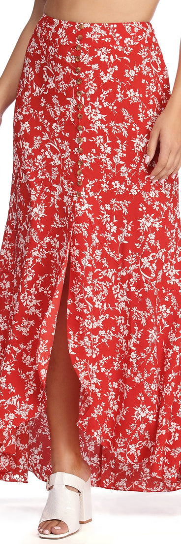 On Vacay Floral Maxi Skirt