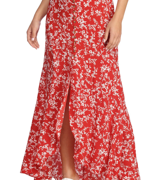 On Vacay Floral Maxi Skirt