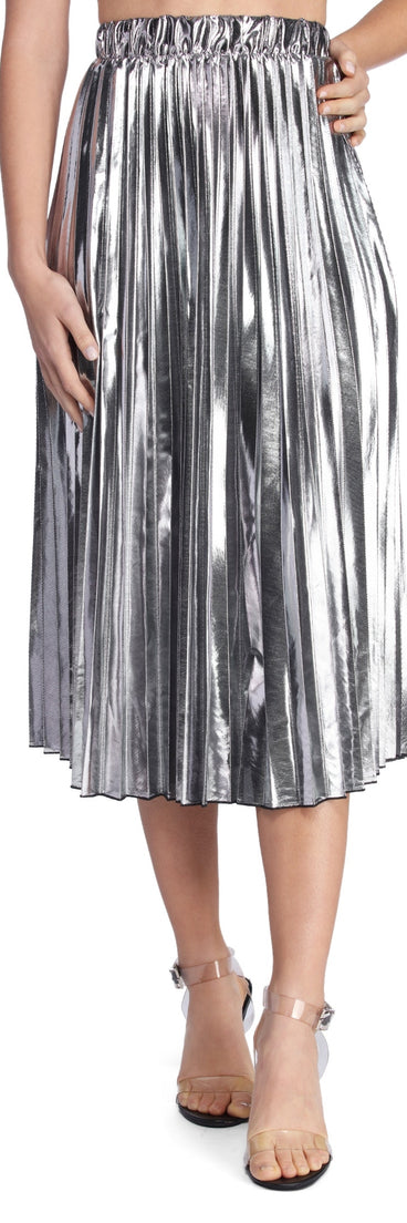 Metallic Babe Midi Skirt