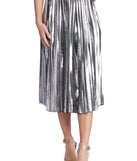 Metallic Babe Midi Skirt